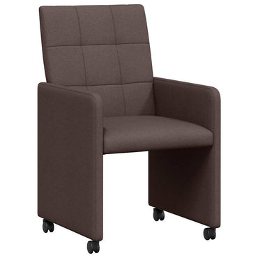 vidaXL Esszimmerstühle mit Rollen 2 pcs Dunkelbraun 58 x 65 x 94 cm