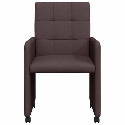 vidaXL Esszimmerstühle mit Rollen 2 pcs Dunkelbraun 58 x 65 x 94 cm