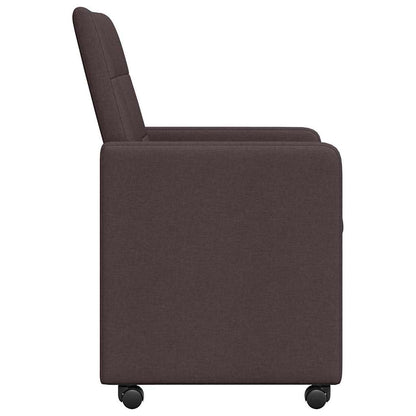 vidaXL Esszimmerstühle mit Rollen 2 pcs Dunkelbraun 58 x 65 x 94 cm