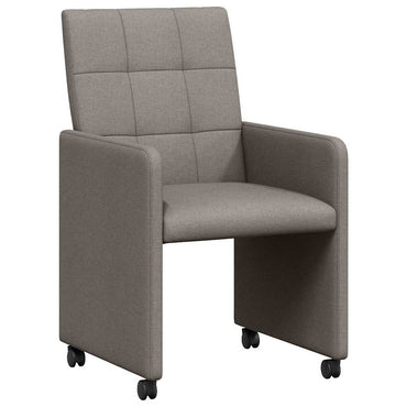 vidaXL Esszimmerstühle mit Rollen 2 pcs Taupe 58 x 65 x 94 cm Stoff