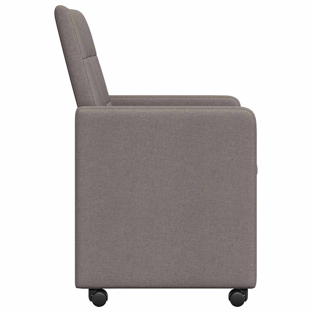 Esszimmerstühle mit Rollen 2 pcs Taupe 58 x 65 x 94 cm Stoff