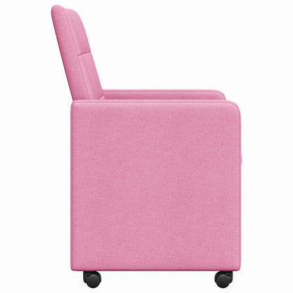 vidaXL Esszimmerstühle mit Rollen 2 pcs Rosa 58 x 65 x 94 cm Stoff
