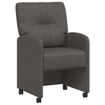 vidaXL Esszimmerstühle mit Rollen 2 pcs Schwarz 57 x 67 x 95 cm