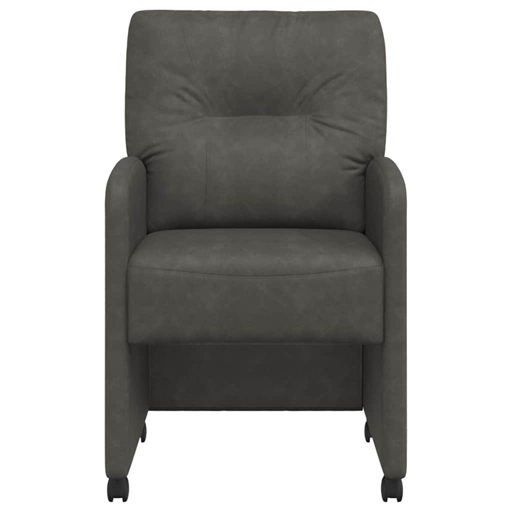 Esszimmerstühle mit Rollen 2 pcs Schwarz 57 x 67 x 95 cm