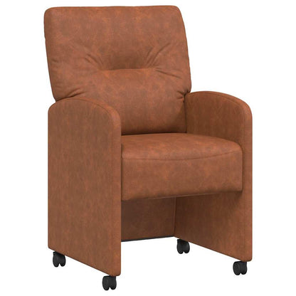vidaXL Esszimmerstühle mit Rollen 2 pcs Braun 57 x 67 x 95 cm