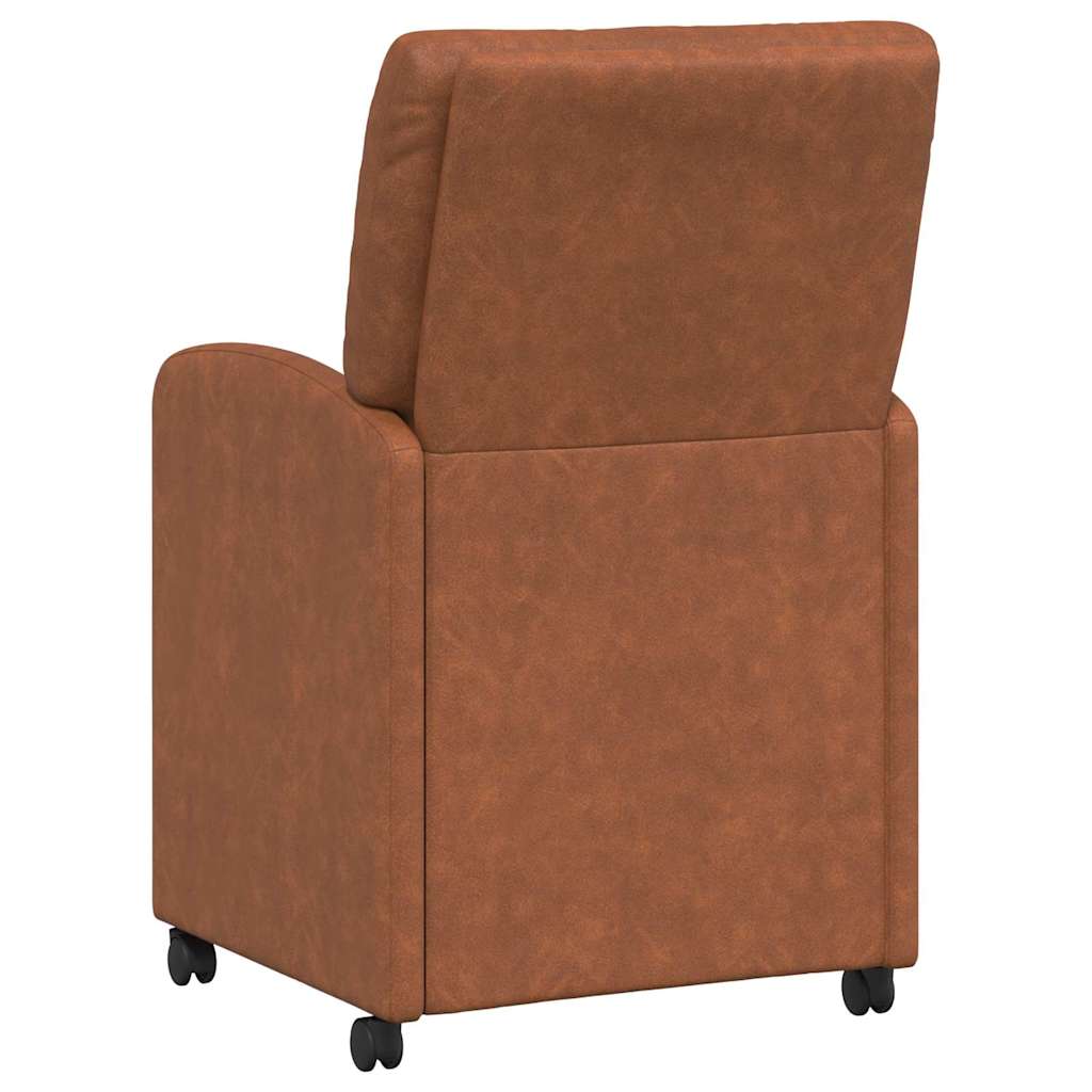 vidaXL Esszimmerstühle mit Rollen 2 pcs Braun 57 x 67 x 95 cm