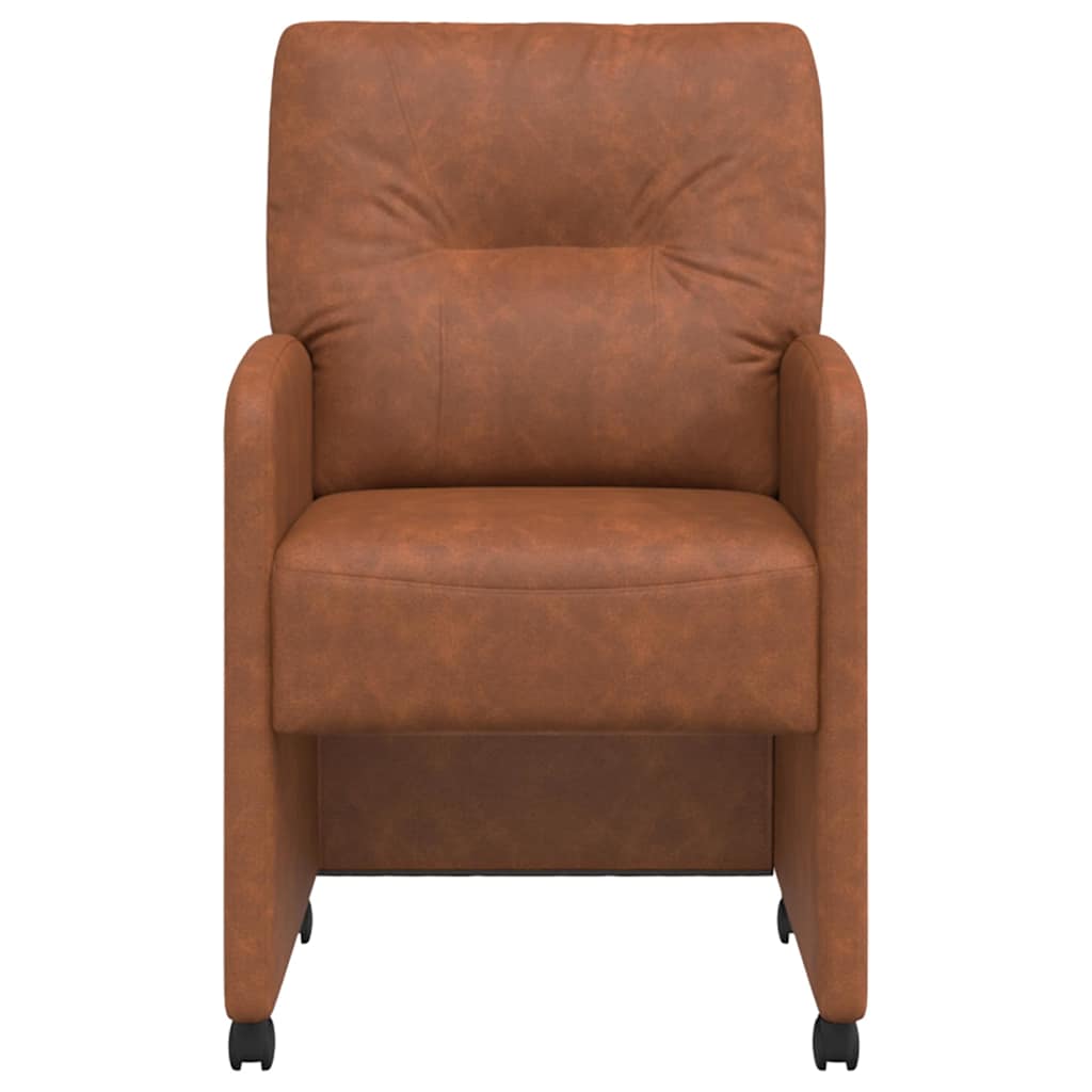 vidaXL Esszimmerstühle mit Rollen 2 pcs Braun 57 x 67 x 95 cm