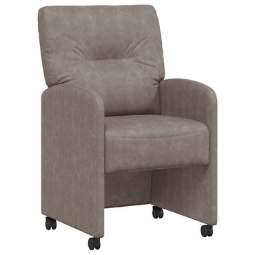 vidaXL Esszimmerstühle mit Rollen 2 pcs Grau 57 x 67 x 95 cm