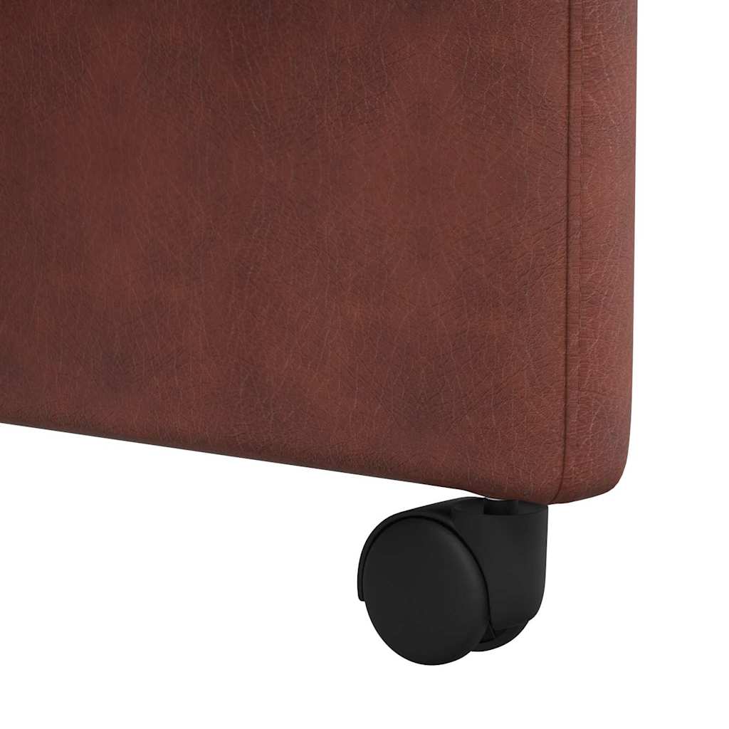 vidaXL Esszimmerstühle mit Rollen 2 pcs Glänzendes Braun Kunstleder