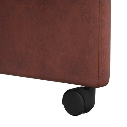 vidaXL Esszimmerstühle mit Rollen 2 pcs Glänzendes Braun Kunstleder