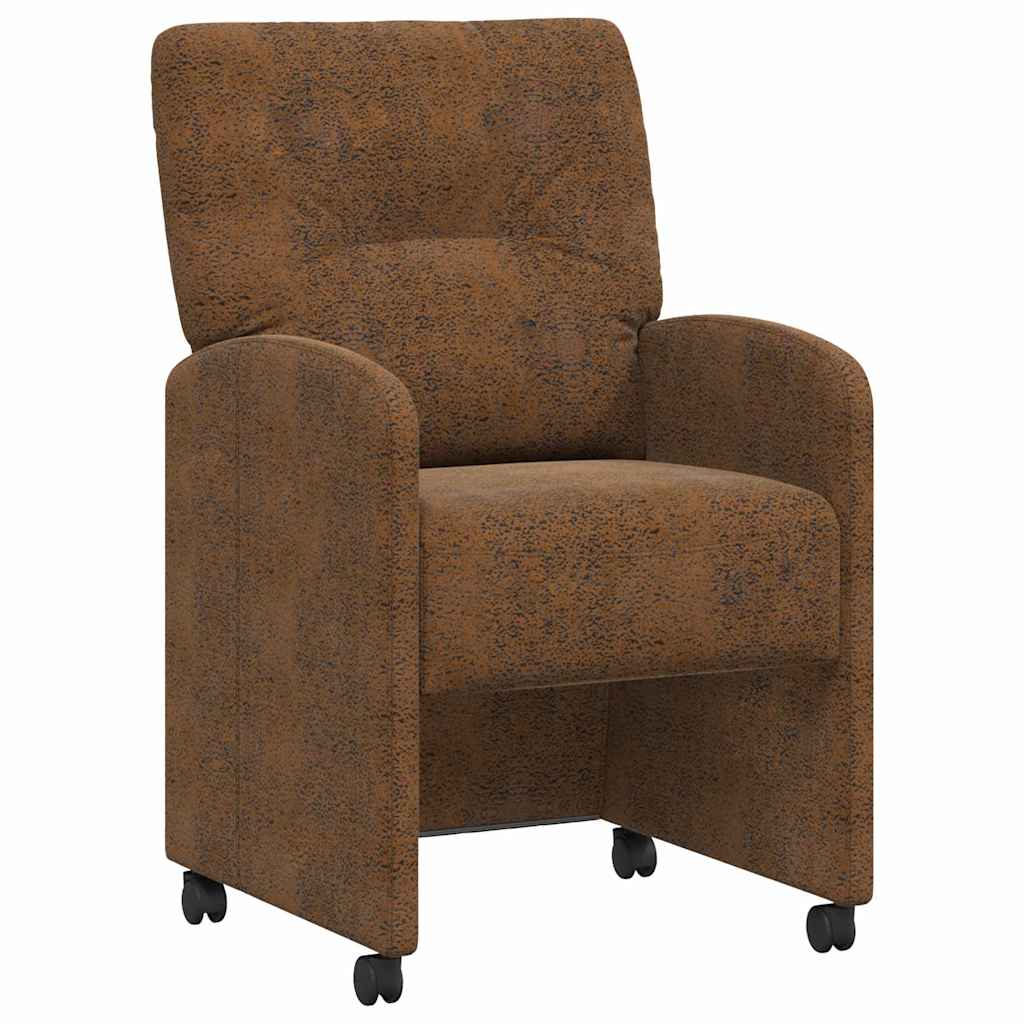 vidaXL Esszimmerstühle mit Rollen 2 pcs Braun 57 x 67 x 95 cm