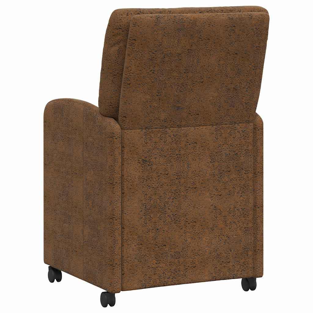 vidaXL Esszimmerstühle mit Rollen 2 pcs Braun 57 x 67 x 95 cm