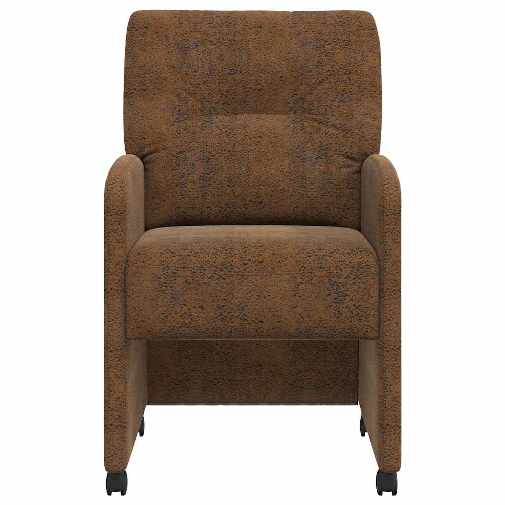 vidaXL Esszimmerstühle mit Rollen 2 pcs Braun 57 x 67 x 95 cm