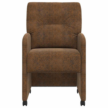 vidaXL Esszimmerstühle mit Rollen 2 pcs Braun 57 x 67 x 95 cm
