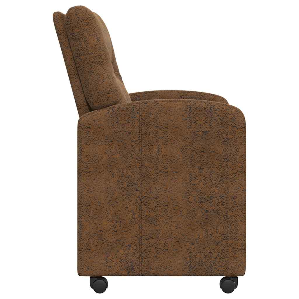 vidaXL Esszimmerstühle mit Rollen 2 pcs Braun 57 x 67 x 95 cm