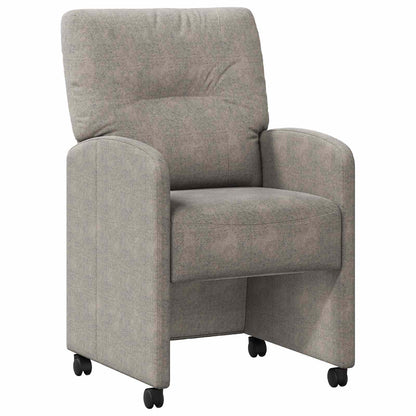 vidaXL Esszimmerstühle mit Rollen 2 pcs Hellgrau 57 x 67 x 95 cm