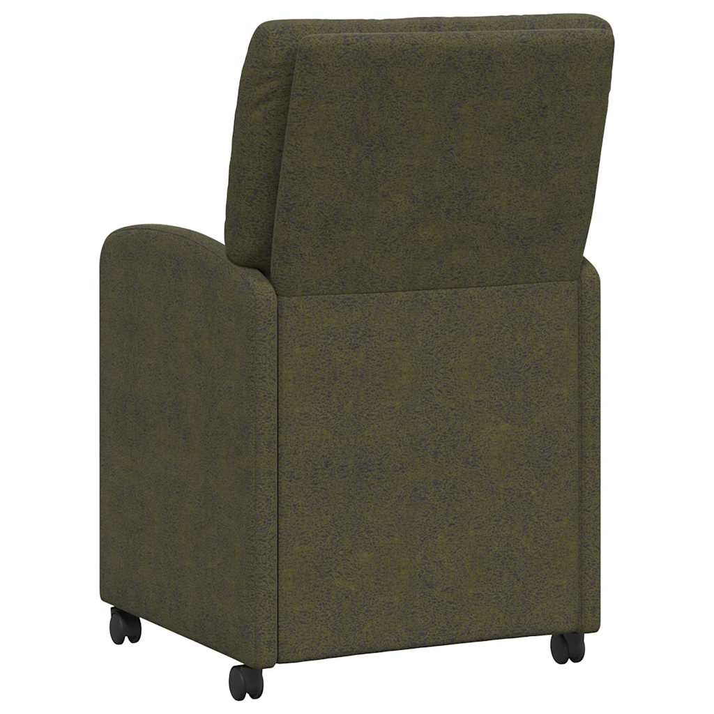 vidaXL Esszimmerstühle mit Rollen 2 pcs Armeegrün 57 x 67 x 95 cm