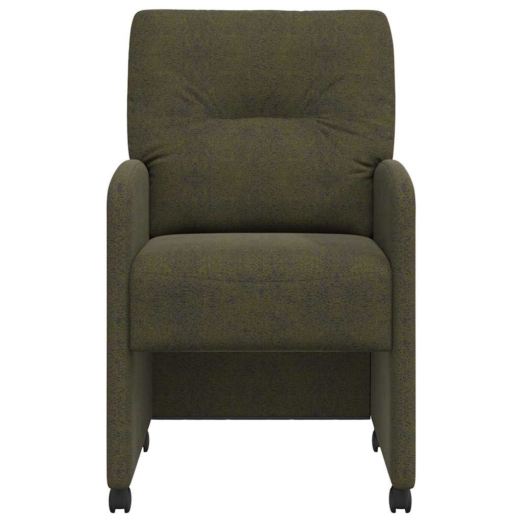 vidaXL Esszimmerstühle mit Rollen 2 pcs Armeegrün 57 x 67 x 95 cm