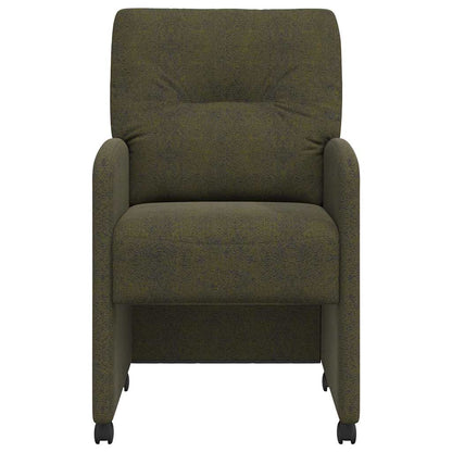 vidaXL Esszimmerstühle mit Rollen 2 pcs Armeegrün 57 x 67 x 95 cm