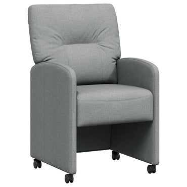 vidaXL Esszimmerstühle mit Rollen 2 pcs Hellgrau 57 x 67 x 95 cm Stoff