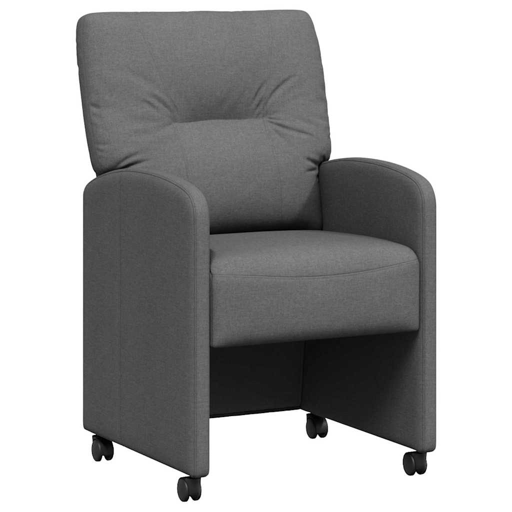 Esszimmerstühle mit Rollen 2 pcs Dunkelgrau 57 x 67 x 95 cm