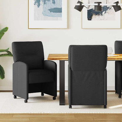 vidaXL Esszimmerstühle mit Rollen 2 pcs Schwarz 57 x 67 x 95 cm Stoff