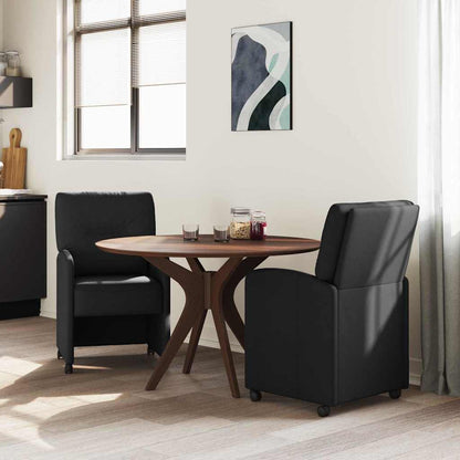 vidaXL Esszimmerstühle mit Rollen 2 pcs Schwarz 57 x 67 x 95 cm Stoff