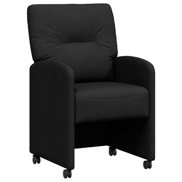 vidaXL Esszimmerstühle mit Rollen 2 pcs Schwarz 57 x 67 x 95 cm Stoff