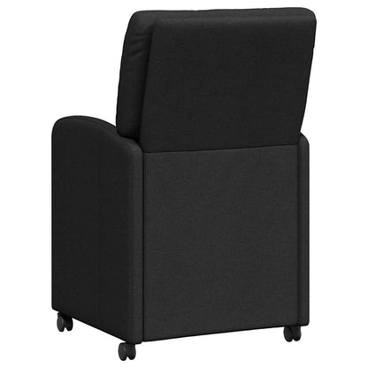 vidaXL Esszimmerstühle mit Rollen 2 pcs Schwarz 57 x 67 x 95 cm Stoff