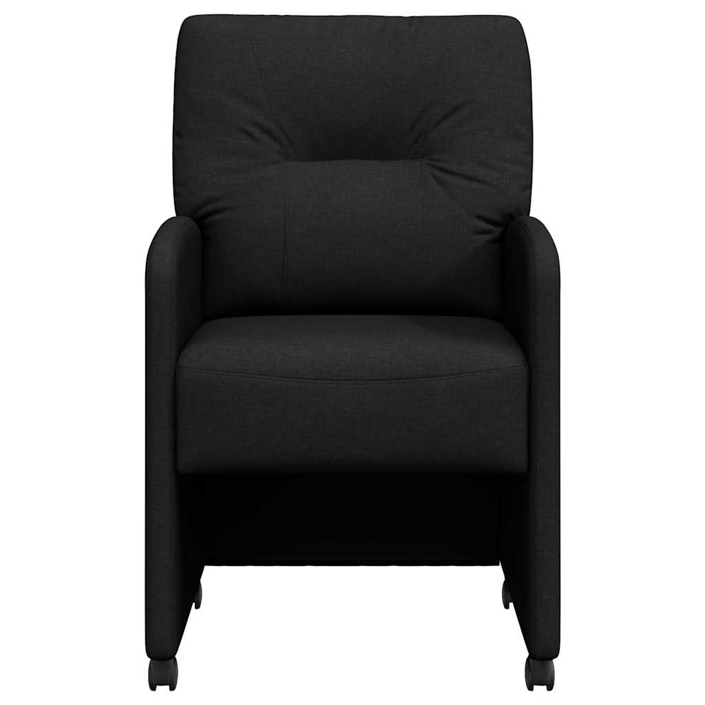 vidaXL Esszimmerstühle mit Rollen 2 pcs Schwarz 57 x 67 x 95 cm Stoff