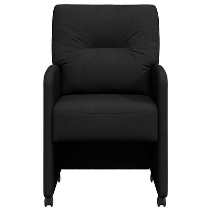 vidaXL Esszimmerstühle mit Rollen 2 pcs Schwarz 57 x 67 x 95 cm Stoff