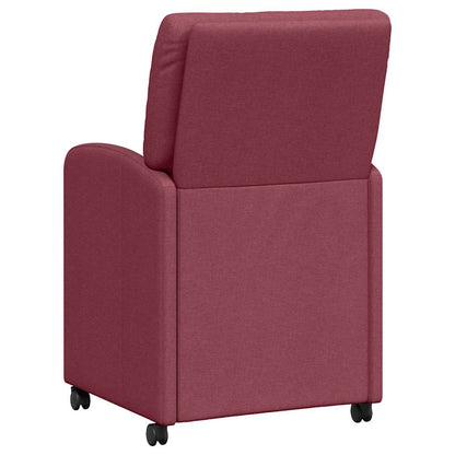 vidaXL Esszimmerstühle mit Rollen 2 pcs Weinrot 57 x 67 x 95 cm Stoff