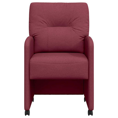 vidaXL Esszimmerstühle mit Rollen 2 pcs Weinrot 57 x 67 x 95 cm Stoff
