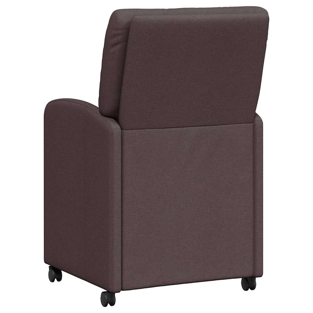 vidaXL Esszimmerstühle mit Rollen 2 pcs Dunkelbraun 57 x 67 x 95 cm