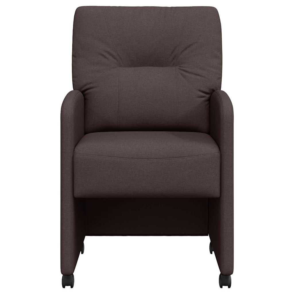 vidaXL Esszimmerstühle mit Rollen 2 pcs Dunkelbraun 57 x 67 x 95 cm