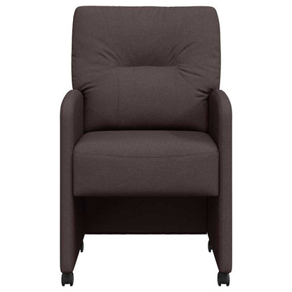 vidaXL Esszimmerstühle mit Rollen 2 pcs Dunkelbraun 57 x 67 x 95 cm