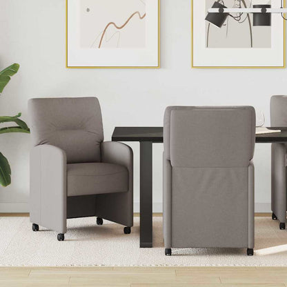 vidaXL Esszimmerstühle mit Rollen 2 pcs Taupe 57 x 67 x 95 cm Stoff