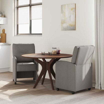 vidaXL Esszimmerstühle mit Rollen 2 pcs Taupe 57 x 67 x 95 cm Stoff