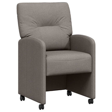 vidaXL Esszimmerstühle mit Rollen 2 pcs Taupe 57 x 67 x 95 cm Stoff