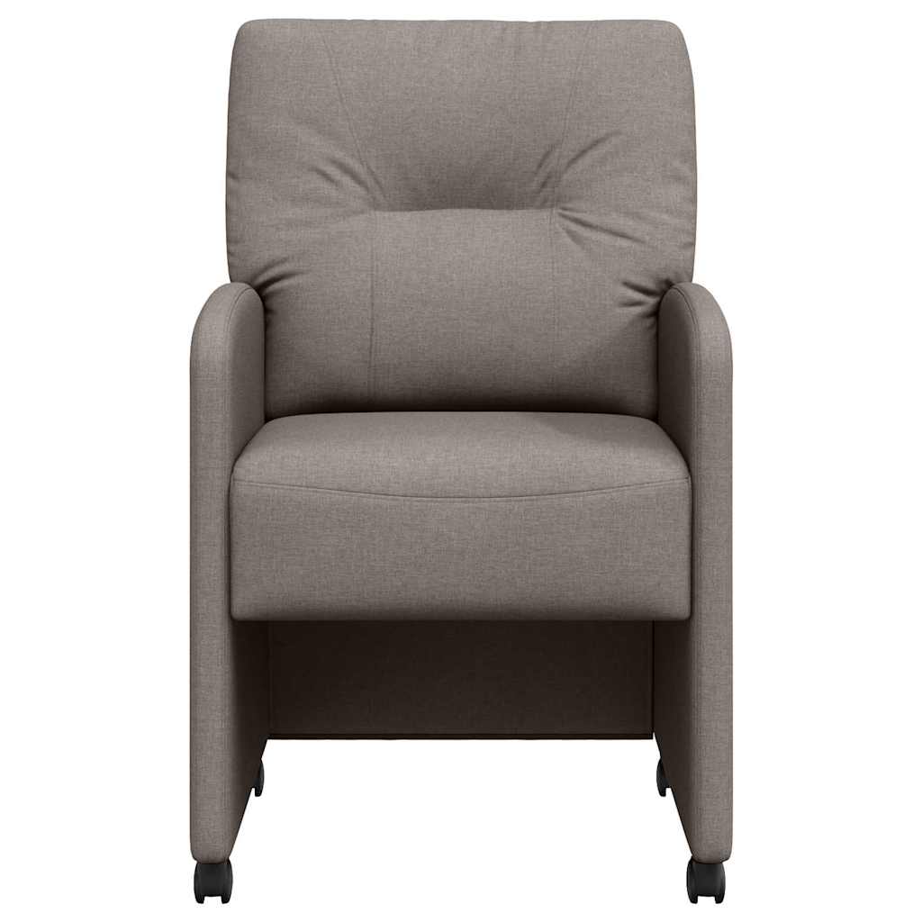 vidaXL Esszimmerstühle mit Rollen 2 pcs Taupe 57 x 67 x 95 cm Stoff