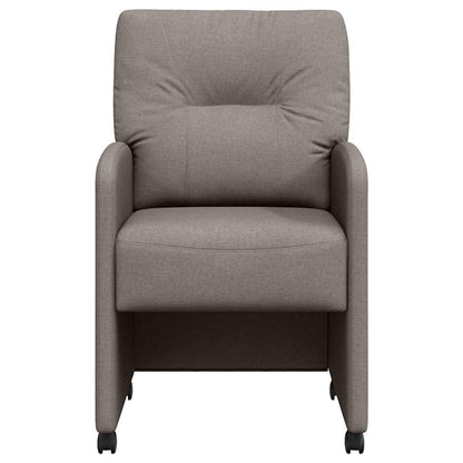 vidaXL Esszimmerstühle mit Rollen 2 pcs Taupe 57 x 67 x 95 cm Stoff