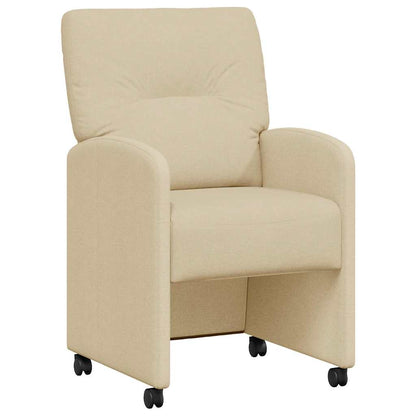 Esszimmerstühle mit Rollen 2 pcs Creme 57 x 67 x 95 cm Stoff