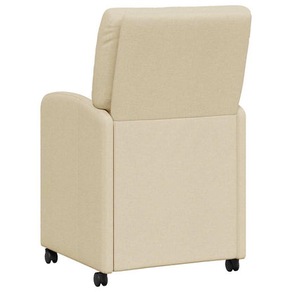 Esszimmerstühle mit Rollen 2 pcs Creme 57 x 67 x 95 cm Stoff