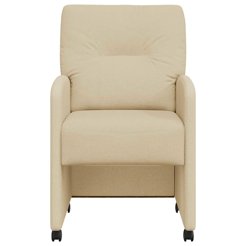 Esszimmerstühle mit Rollen 2 pcs Creme 57 x 67 x 95 cm Stoff
