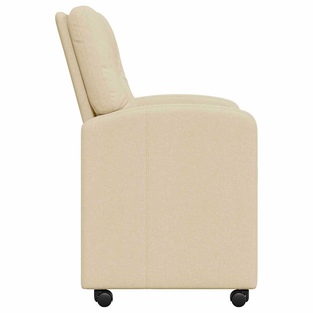 Esszimmerstühle mit Rollen 2 pcs Creme 57 x 67 x 95 cm Stoff