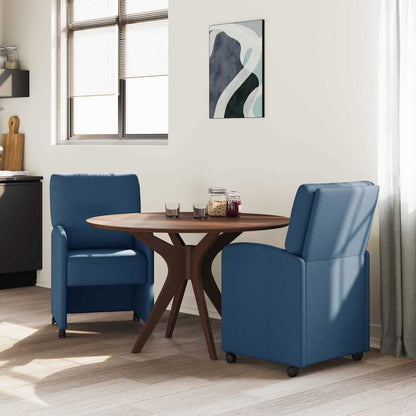 vidaXL Esszimmerstühle mit Rollen 2 pcs Blau 57 x 67 x 95 cm Stoff