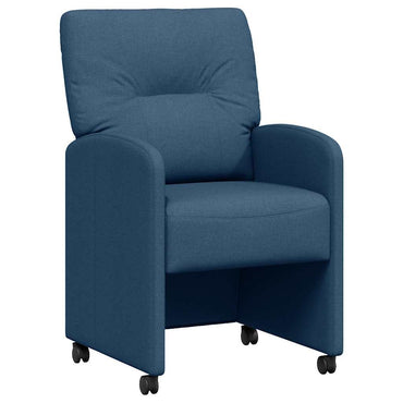 vidaXL Esszimmerstühle mit Rollen 2 pcs Blau 57 x 67 x 95 cm Stoff
