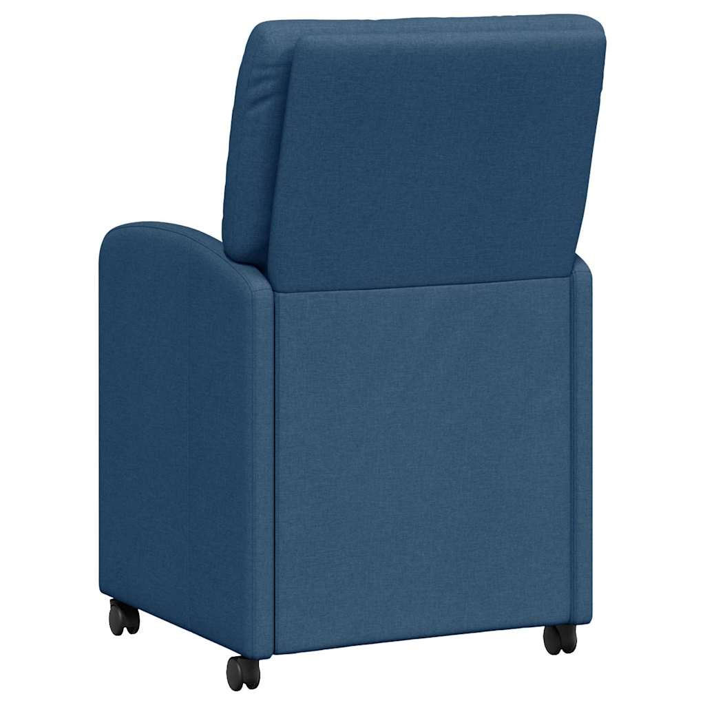 vidaXL Esszimmerstühle mit Rollen 2 pcs Blau 57 x 67 x 95 cm Stoff