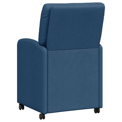 vidaXL Esszimmerstühle mit Rollen 2 pcs Blau 57 x 67 x 95 cm Stoff