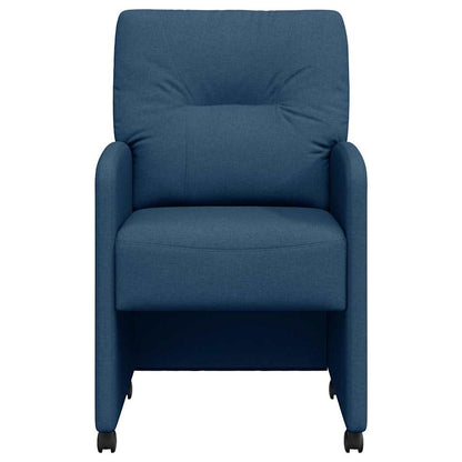 vidaXL Esszimmerstühle mit Rollen 2 pcs Blau 57 x 67 x 95 cm Stoff